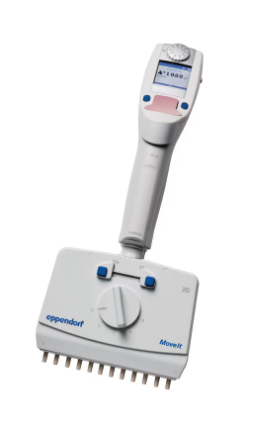 Eppendorf Xplorer plus Move It®可调间距电动移液器, 12通道, 1 – 20 µL,淡粉色