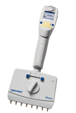 Eppendorf Xplorer® plus Move It®可调间距电动移液器, 8通道, 5 – 100 µL,淡 黄色
