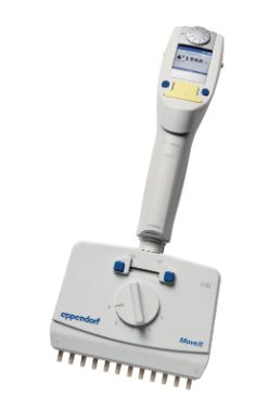 Eppendorf Xplorer plus Move It 可调间距电动移液器, 12通道, 5 – 100 μL 淡黄色