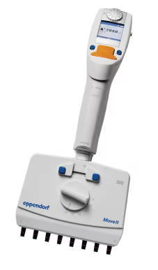 Xplorer plus Move It 可调间距电动移液器8通道15–300uL桔黄色
